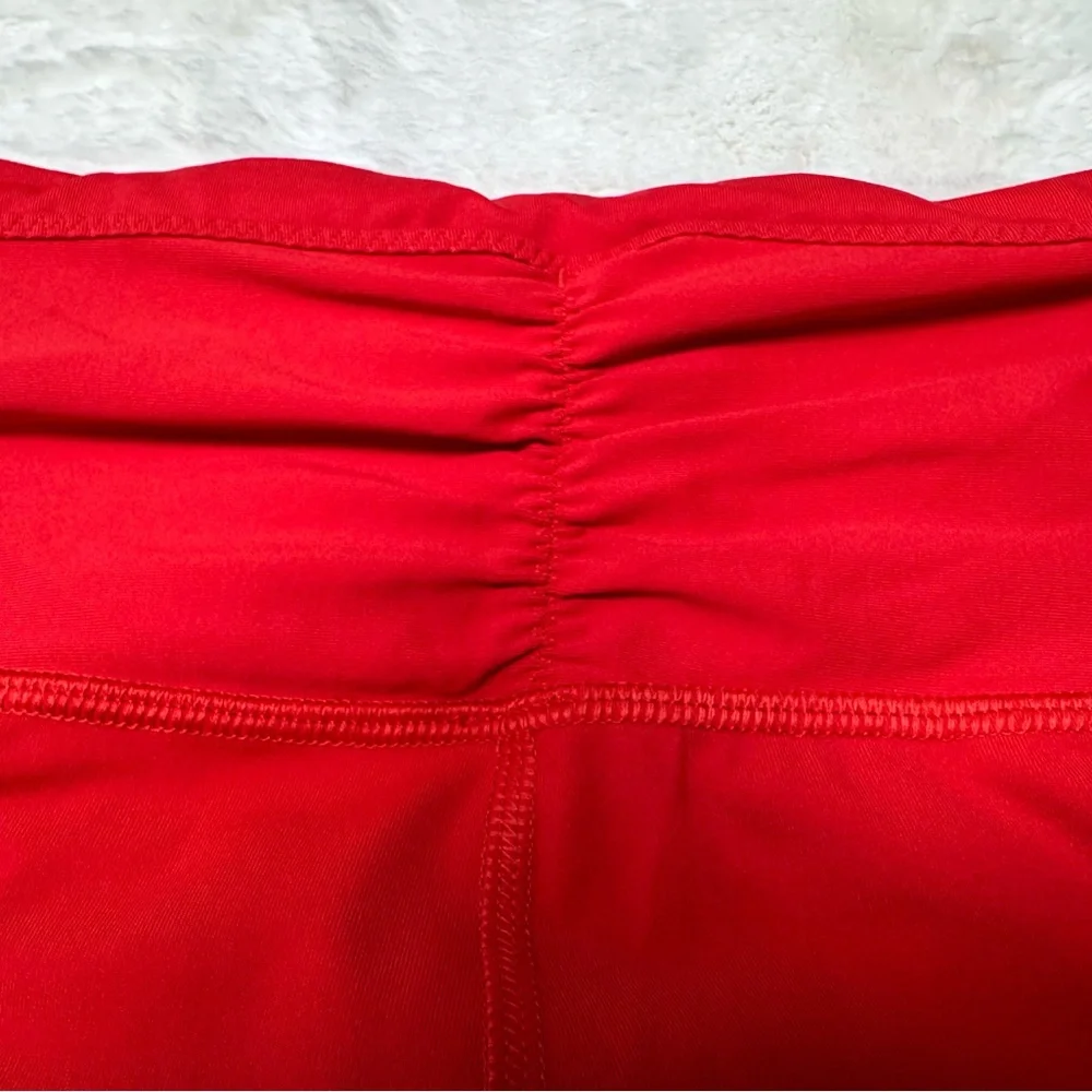 Lululemon Womens Red High Rise Ruched Stretch Mesh 17